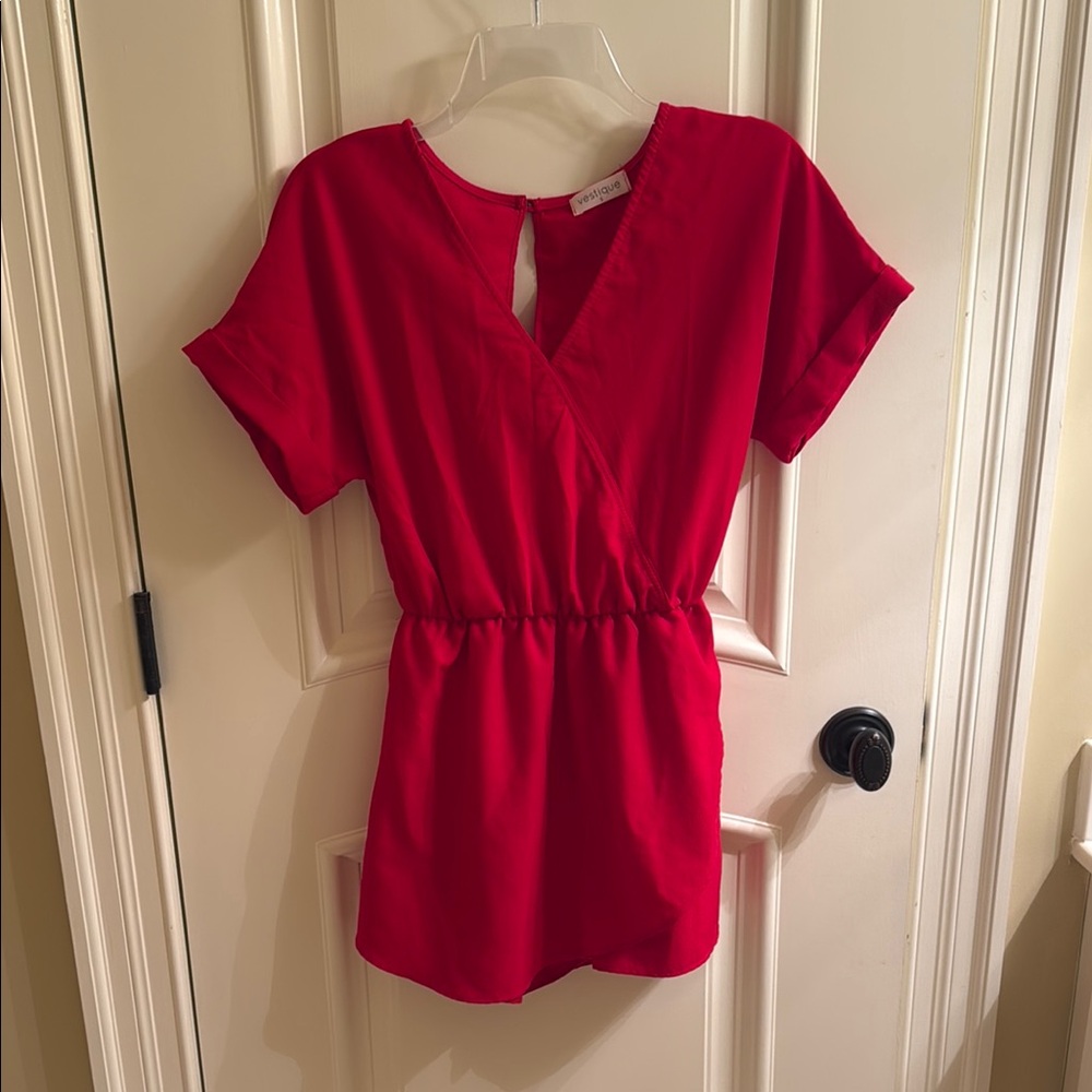 Red vestique romper